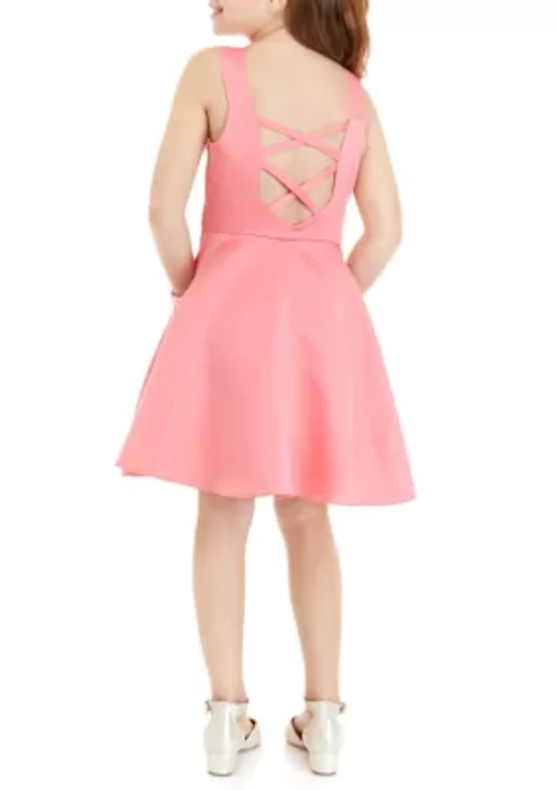 Girls 7-16 Satin A-Line Dress