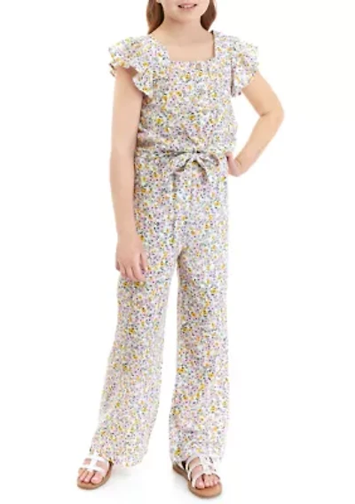 Girls 7-16 Floral Printed Top and Pants Set