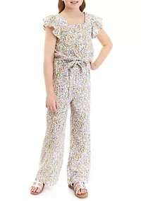 Girls 7-16 Floral Printed Top and Pants Set