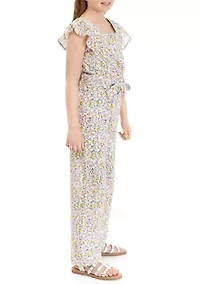 Girls 7-16 Floral Printed Top and Pants Set