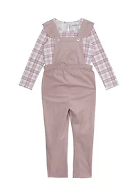 Girls 4-6x Corduroy Ruffle Overall Set