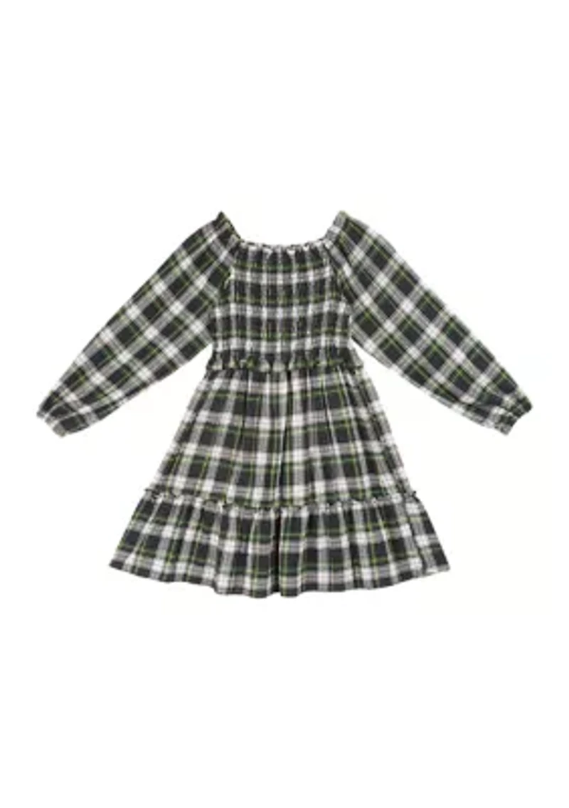 Girls 4-6x Twill Yarn Dyed Plaid Dress