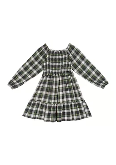 Girls 4-6x Twill Yarn Dyed Plaid Dress