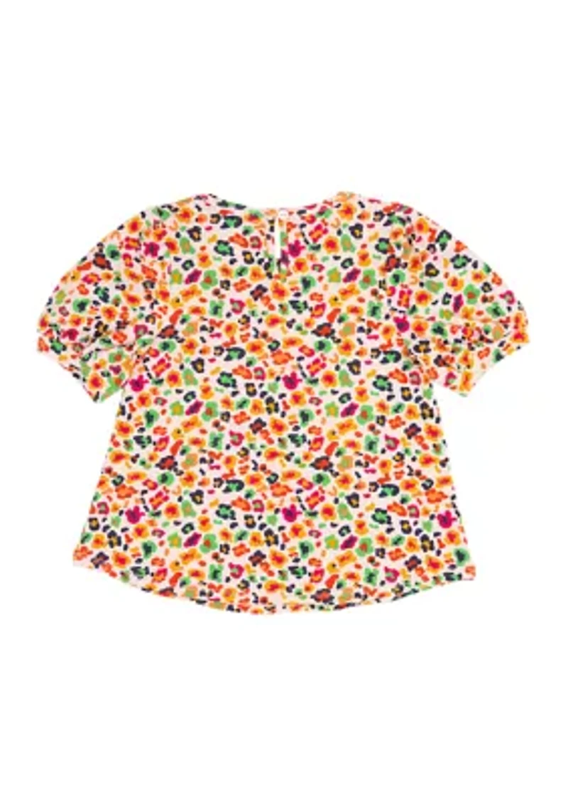 Girls 4-6x Leopard Printed Top