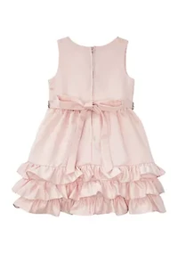 Girls 4-6x Satin Sleeveless Bodice to Ruffle Skirt Dress
