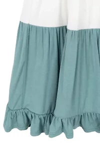 Girls 4-6x Color Blocked Ruffle Dress