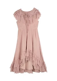 Girls 4-6x Gauze Denim Maxi Jacket Dress