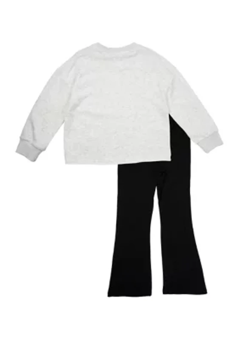 Girls 4-6x Graphic Sweatshirt and Flare Pants Set