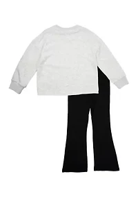 Girls 4-6x Graphic Sweatshirt and Flare Pants Set