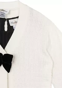 Girls 4-6x Bow Knit Cardigan and Dress Set