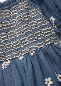 Girls 4-6x Daisy Embroidered Smocked Dress