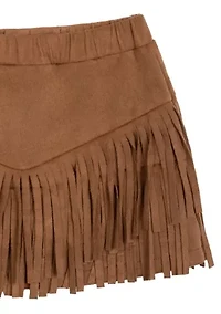 Girls 4-6x Printed Top and Fringe Skort Set