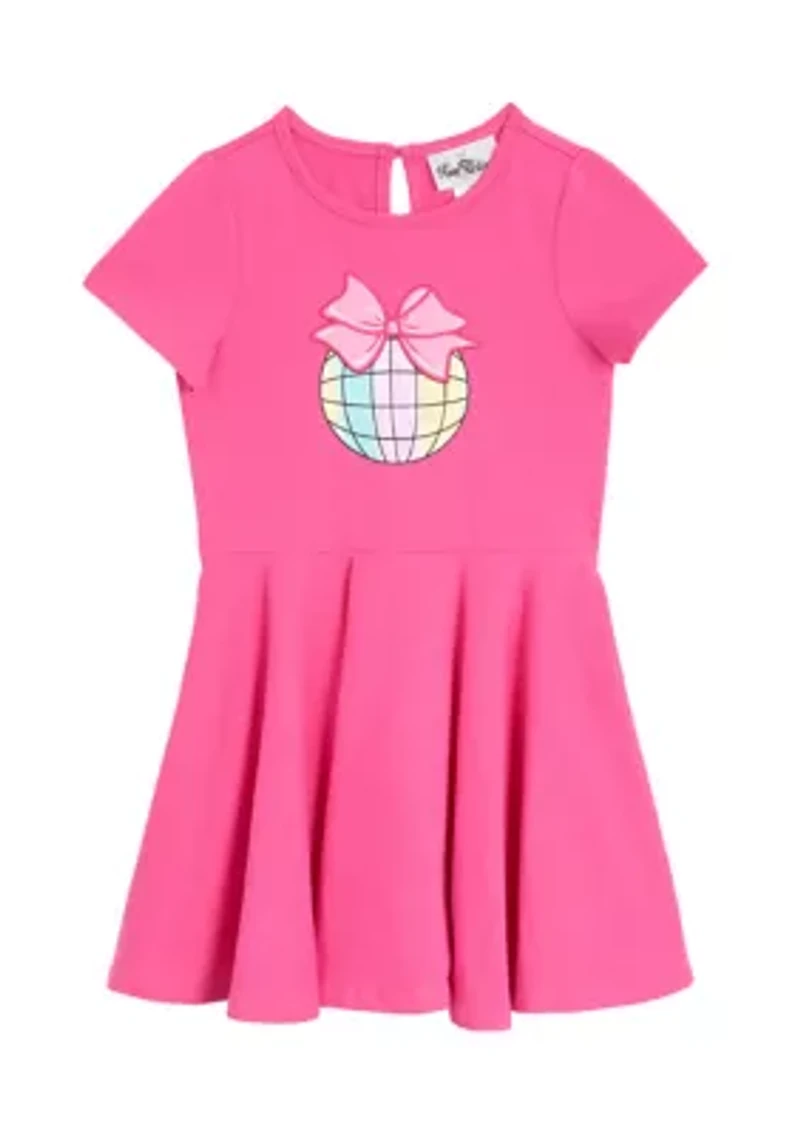 Girls 4-6x Denim Heart Printed Jacket and Tiered Dress Set