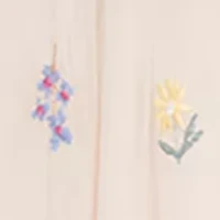 Girls 4-6x Denim Vest and Embroidered Floral Dress Set