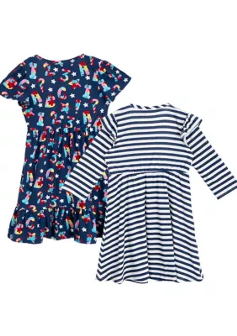Girls 4-6x Dress Set with Scrunchies