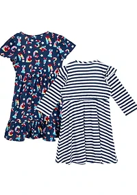 Girls 4-6x Dress Set with Scrunchies