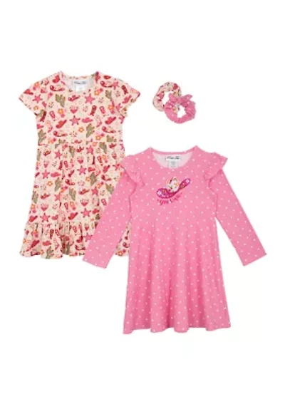 Girls 4-6x Western Dress Set with Hair Ties