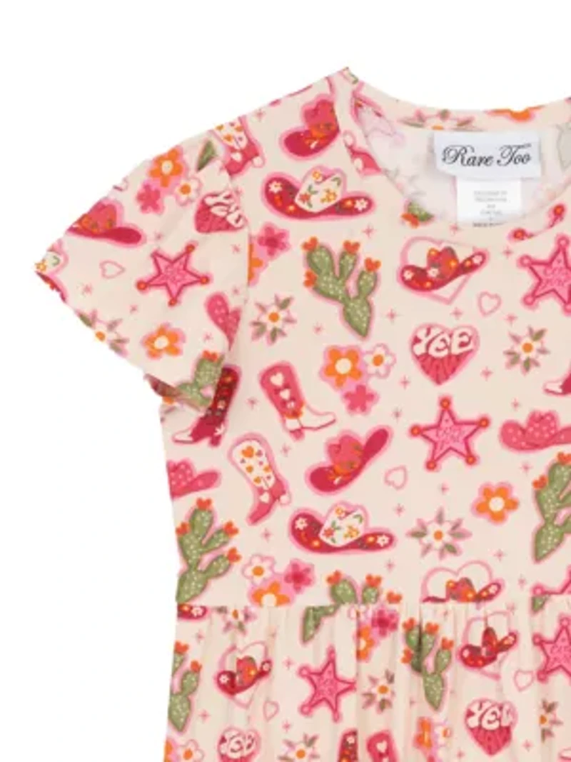 Girls 4-6x Western Dress Set with Hair Ties