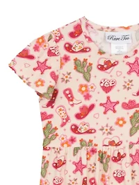 Girls 4-6x Western Dress Set with Hair Ties