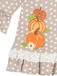 Girls 4-6x Harvest Appliqué Top and Printed Leggings Set