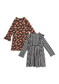 Girls 4-6x Harvest Dress Set with Hair Ties