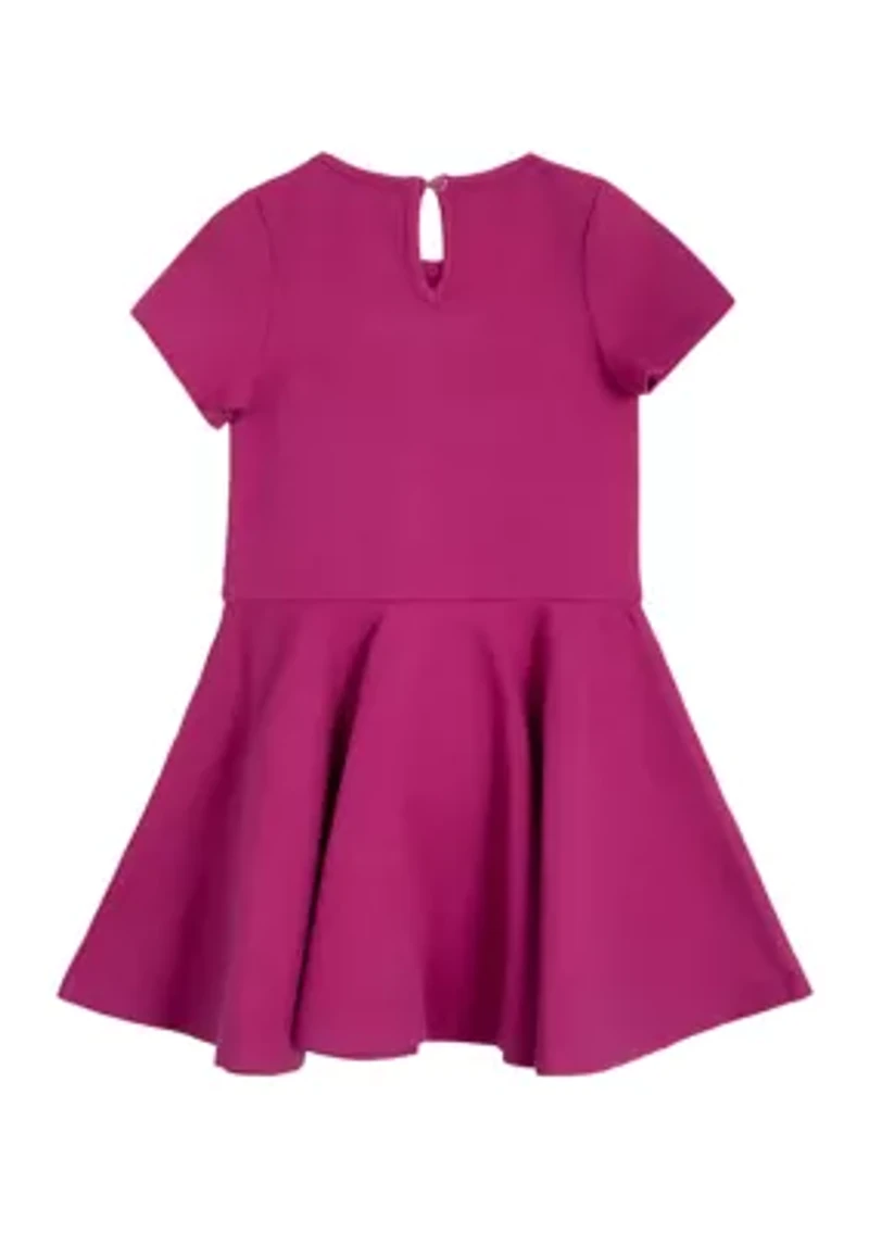 Girls 4-6x Short Sleeve Patch Skater Dress