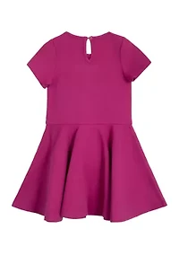 Girls 4-6x Short Sleeve Patch Skater Dress