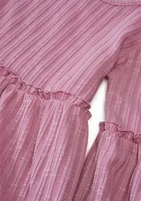 Girls 4-6x Ribbed Balloon Sleeve Tiered Dress