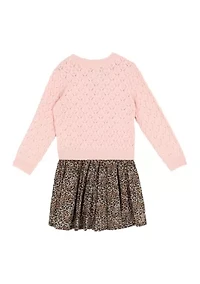 Girls 4-6x Paris Sweater Cheetah Skirt