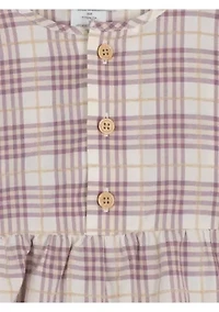 Girls 4-6x Long Sleeve Plaid Dress and Purse Set