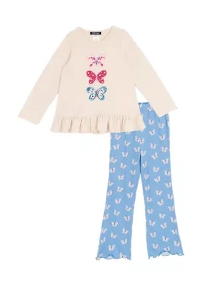 Girls 4-6x Buttefly Top and Legging Set
