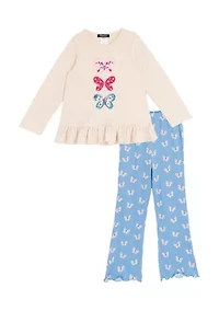 Girls 4-6x Buttefly Top and Legging Set