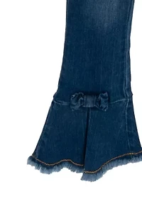Girls 4-6x Poncho Ruffle Jeans