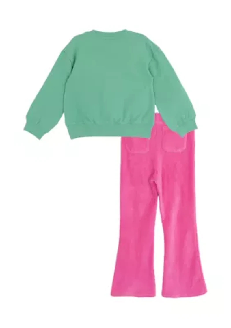 Girls 4-6x Green Icon Pink Corduroy Pant Set