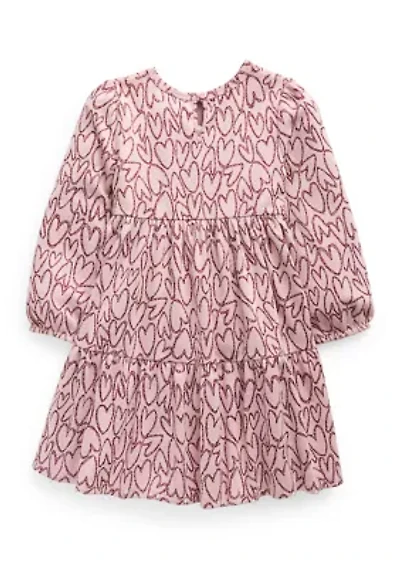 Girls 7-16 Heart Knit Tiered Dress