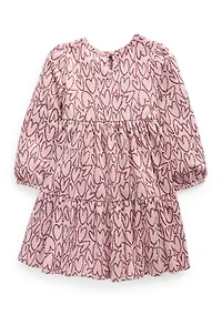 Girls 7-16 Heart Knit Tiered Dress