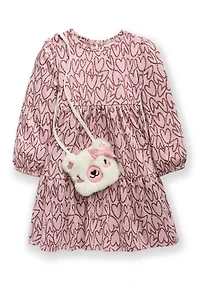 Girls 7-16 Heart Knit Tiered Dress