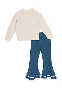 Girls 4-6x Howdy Ruffle Denim Set
