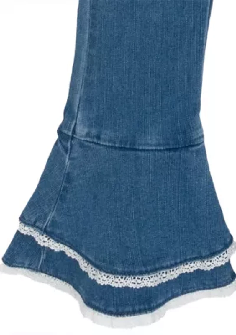Girls 4-6x Howdy Ruffle Denim Set