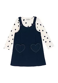 Girls 4-6x Heart Knit Jumper