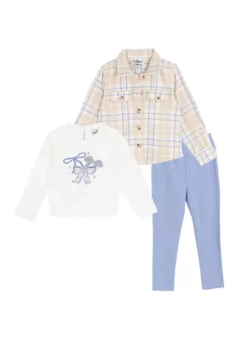 Girls 4-6x 3-Piece Printed Shacket Set