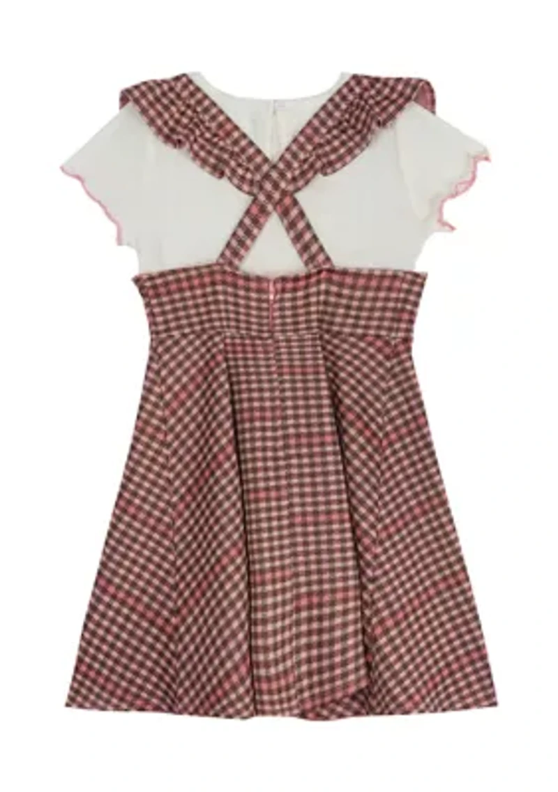 Girls 4-6x Double Knit Plaid Jumper