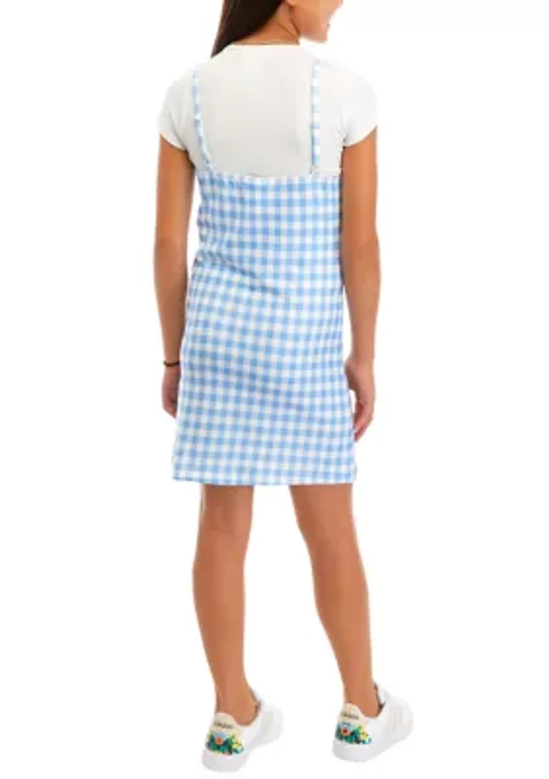 Girls 7-16 Gingham Jumper Dress