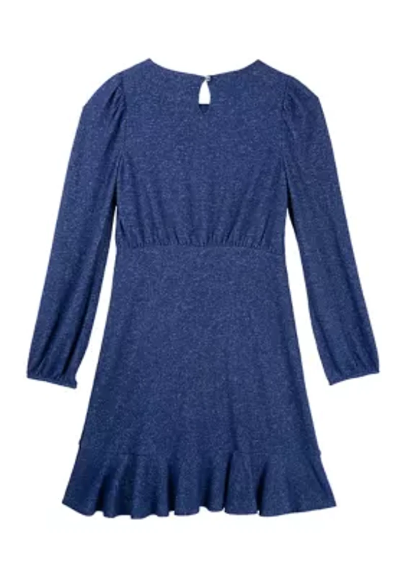 Girls 7-16 Brushed Hacci Wrap Dress