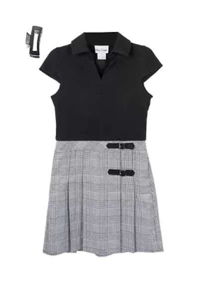 Girls 7-16 Collared Bodice to Plaid Skirt