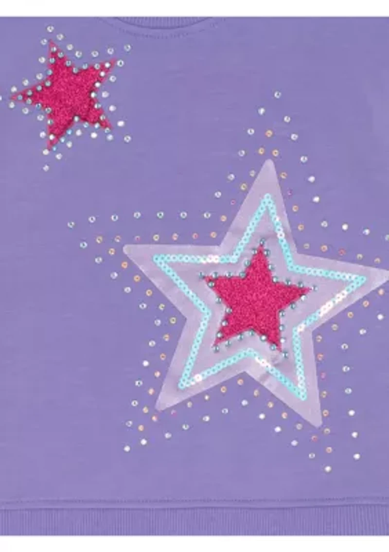Girls 7-16 Sequin Star Top and Flare Pants Set