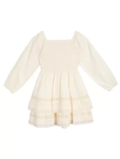 Girls 7-16 Tiered Clip Dot Dress