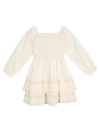 Girls 7-16 Tiered Clip Dot Dress