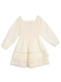 Girls 7-16 Tiered Clip Dot Dress