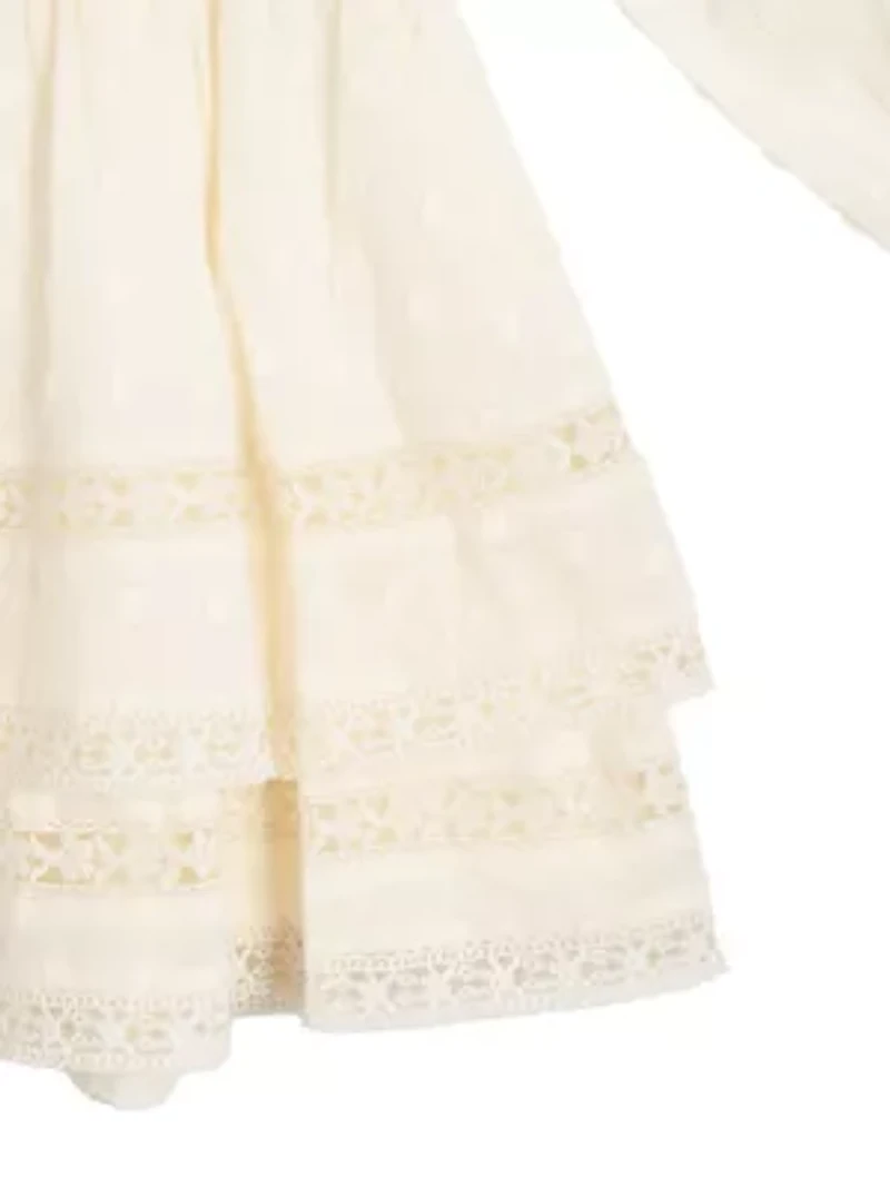 Girls 7-16 Tiered Clip Dot Dress